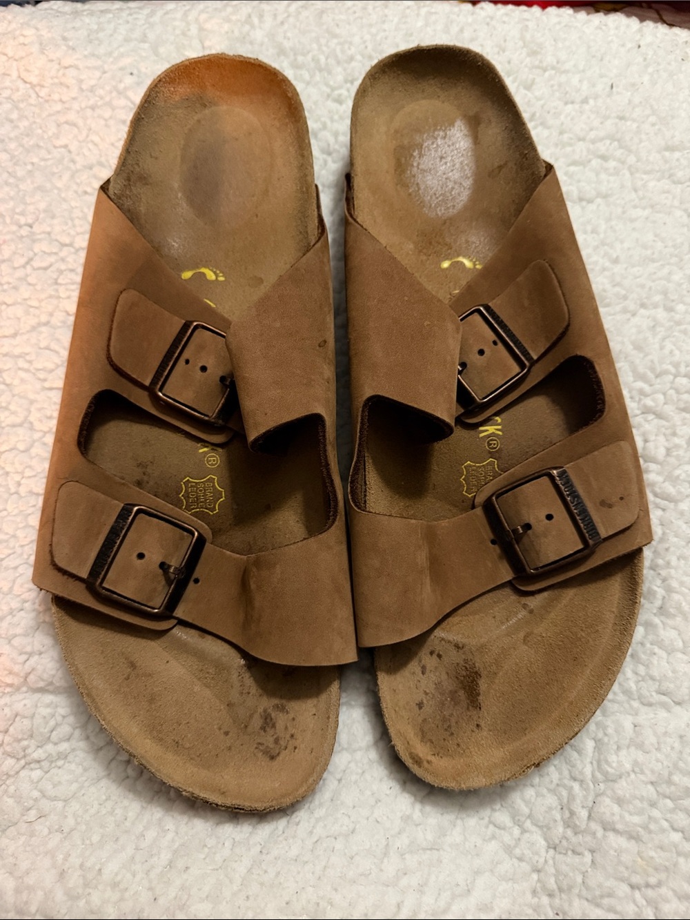 Birkenstock Brown Suede Two-Strap Sandals Sz 45